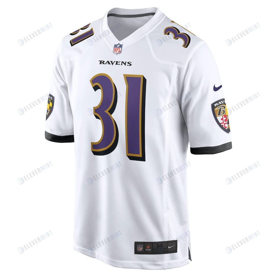 Jamal Lewis 31 Baltimore Ravens Men Retired Game Jersey - White