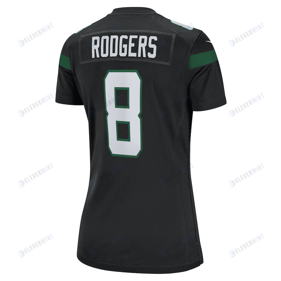 Aaron Rodgers 8 New York Jets Women Game Jersey - Black