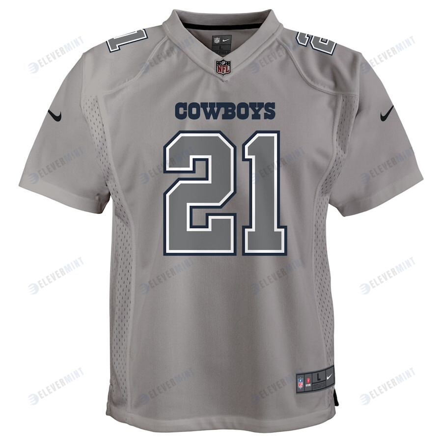 Elliott Gray 21 Dallas Cowboys Atmosphere Game Youth Jersey - Gray