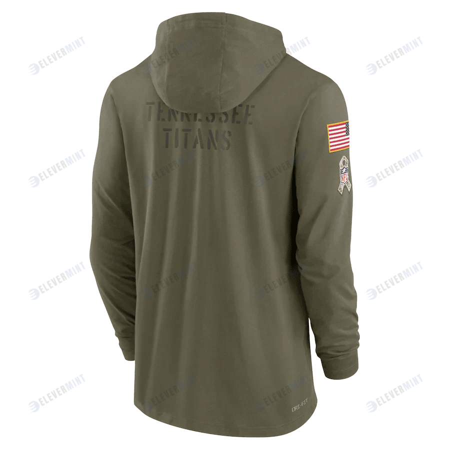 Men Tennessee Titans 2022 Salute to Service Tonal Pullover Hoodie - Olive