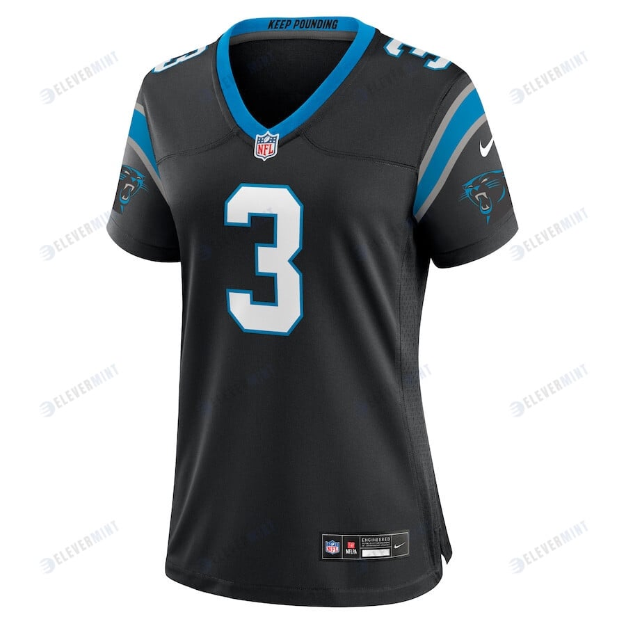 Raheem Blackshear 3 Carolina Panthers Women's Team Game Jersey - Black