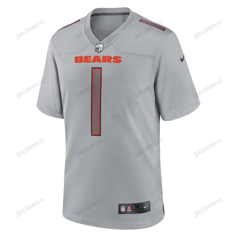 Justin Fields 1 Chicago Bears Men Atmosphere Fashion Game Jersey - Gray