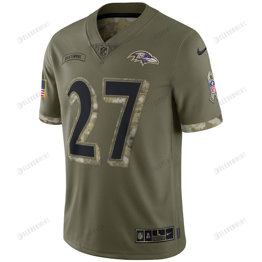 J.K. Dobbins Baltimore Ravens 2022 Salute To Service Limited Jersey - Olive