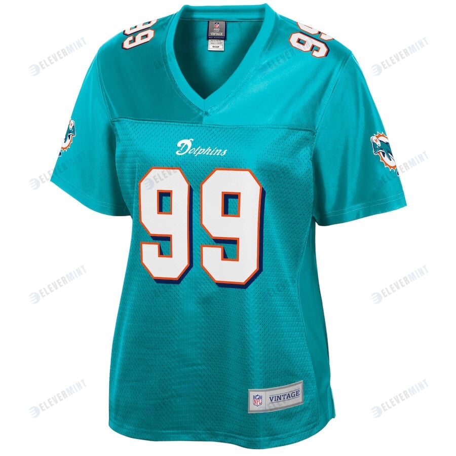 Jason Taylor 99 Miami Dolphins Pro Line Women Retired Jersey - Aqua