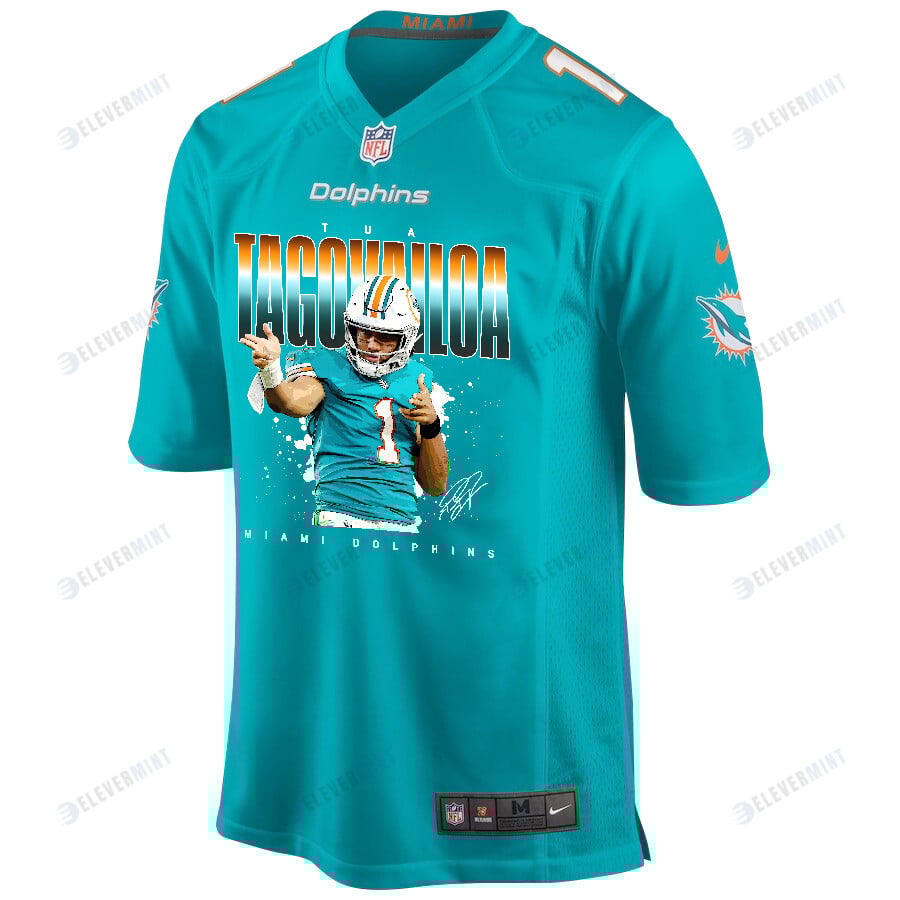 Tua Tagovailoa 1 Miami Dolphins Rising Star Game Jersey, Aqua- Men