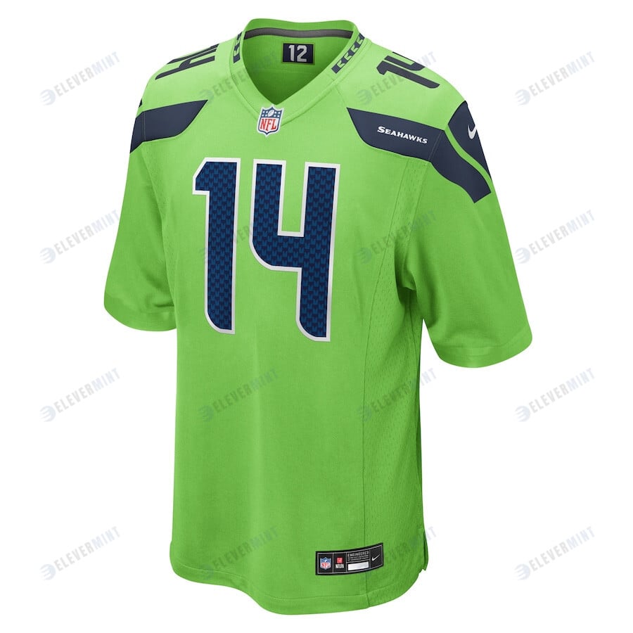 DK Metcalf 14 Seattle Seahawks Men Game Jersey - Neon Green