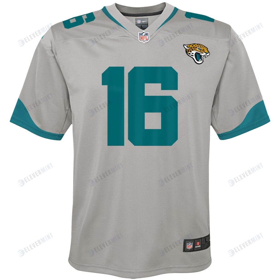 Trevor Lawrence Jacksonville Jaguars Youth Inverted Team Game Jersey - Silver