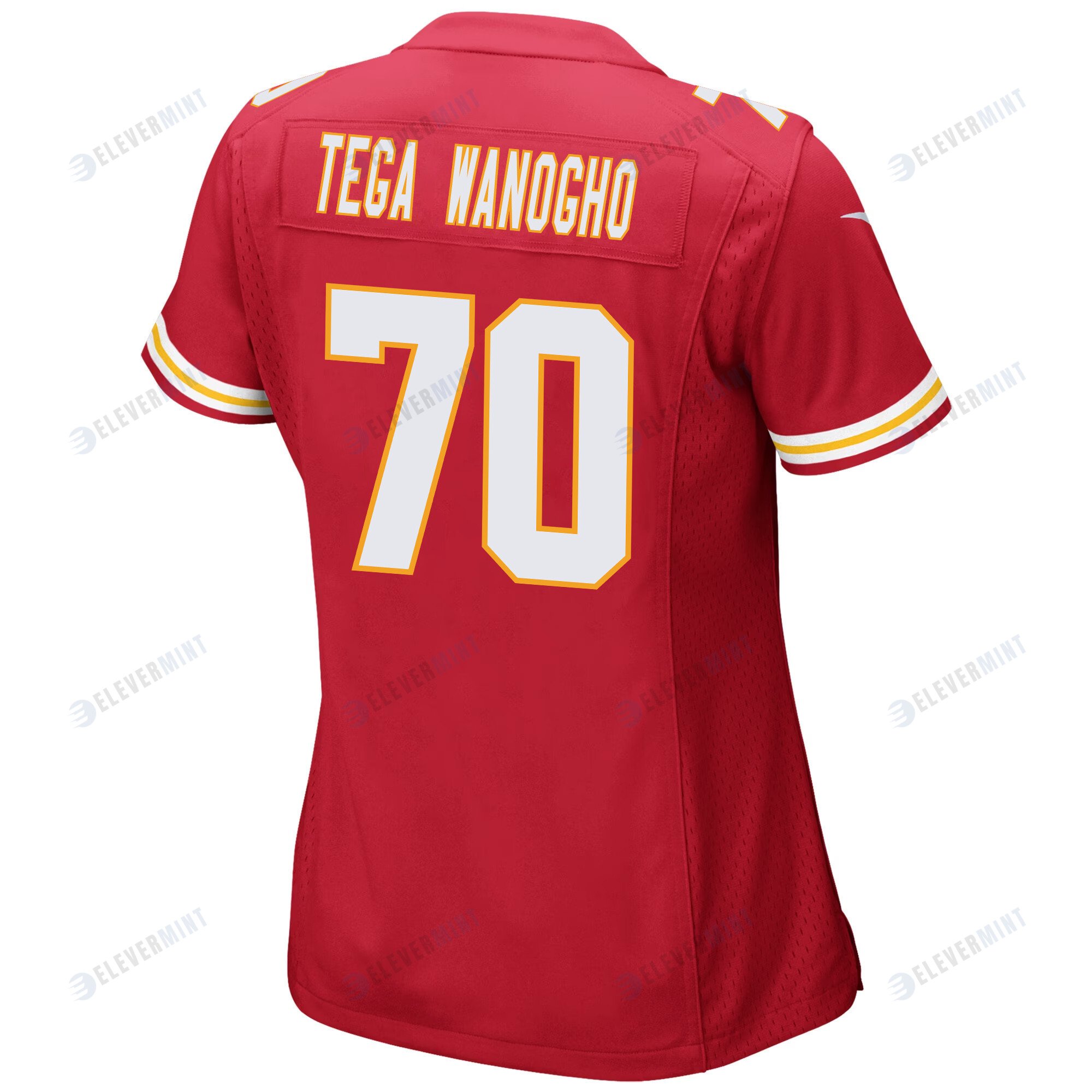 Prince Tega Wanogho 70 Kansas City Chiefs Super Bowl LVII Champions 3 Stars Women Game Jersey - Red