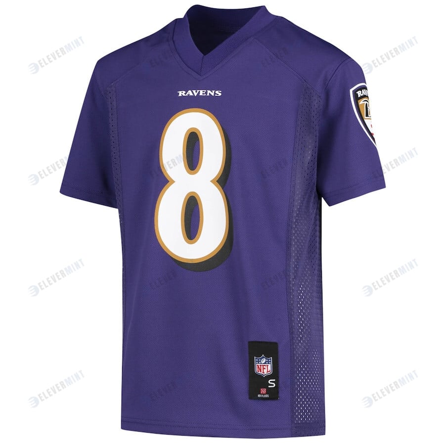 Lamar Jackson 8 Baltimore Ravens YOUTH Jersey - Purple