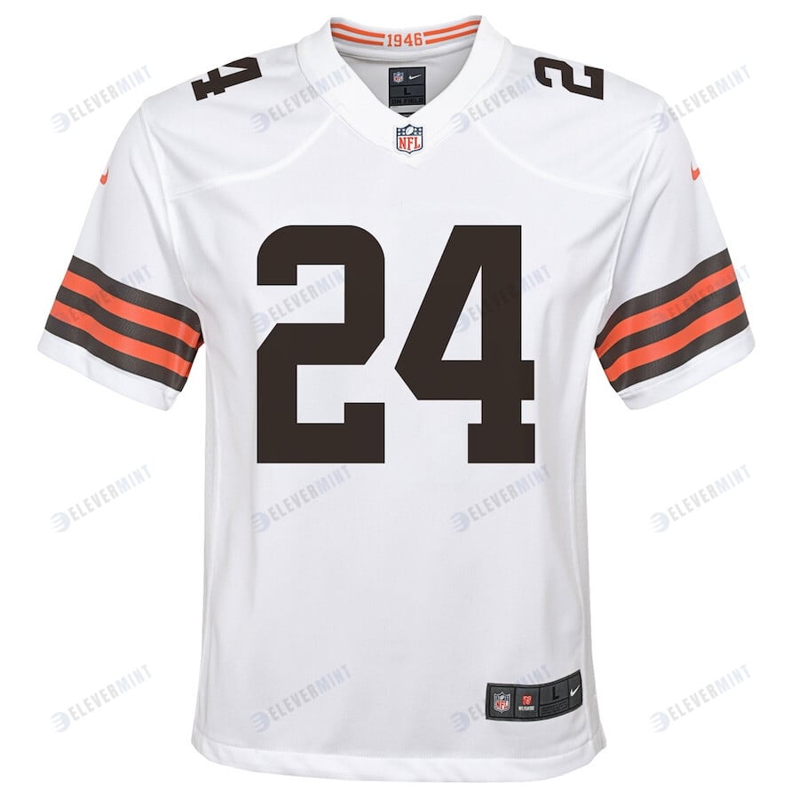 Nick Chubb 24 Cleveland Browns YOUTH Game Jersey - White