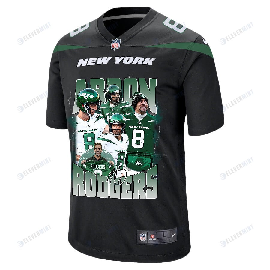 Aaron Rodgers 8 New York Jets Legacy Game Jersey - Men, Black