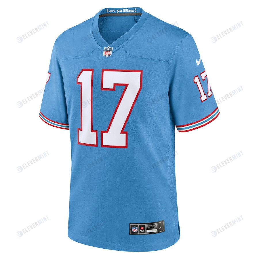 Ryan Tannehill 17 Tennessee Titans Oilers Throwback Alternate Game Men Jersey - Light Blue