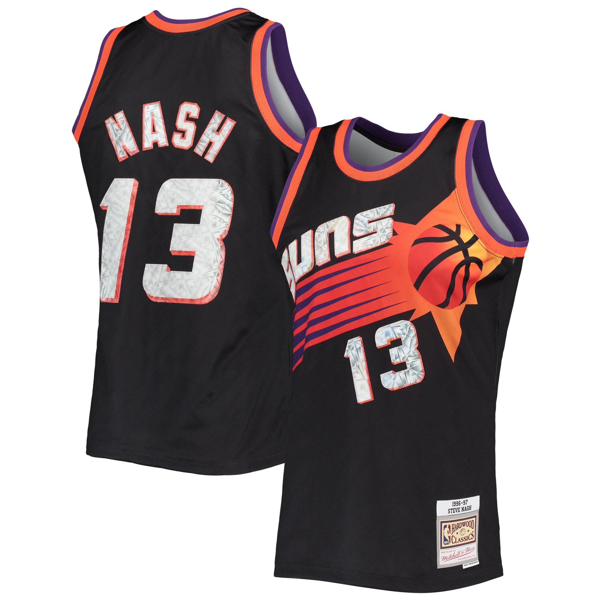 Steve Nash Phoenix Suns Mitchell & Ness 1996-97 Hardwood Classics NBA 75th Anniversary Diamond Swingman Jersey - Black