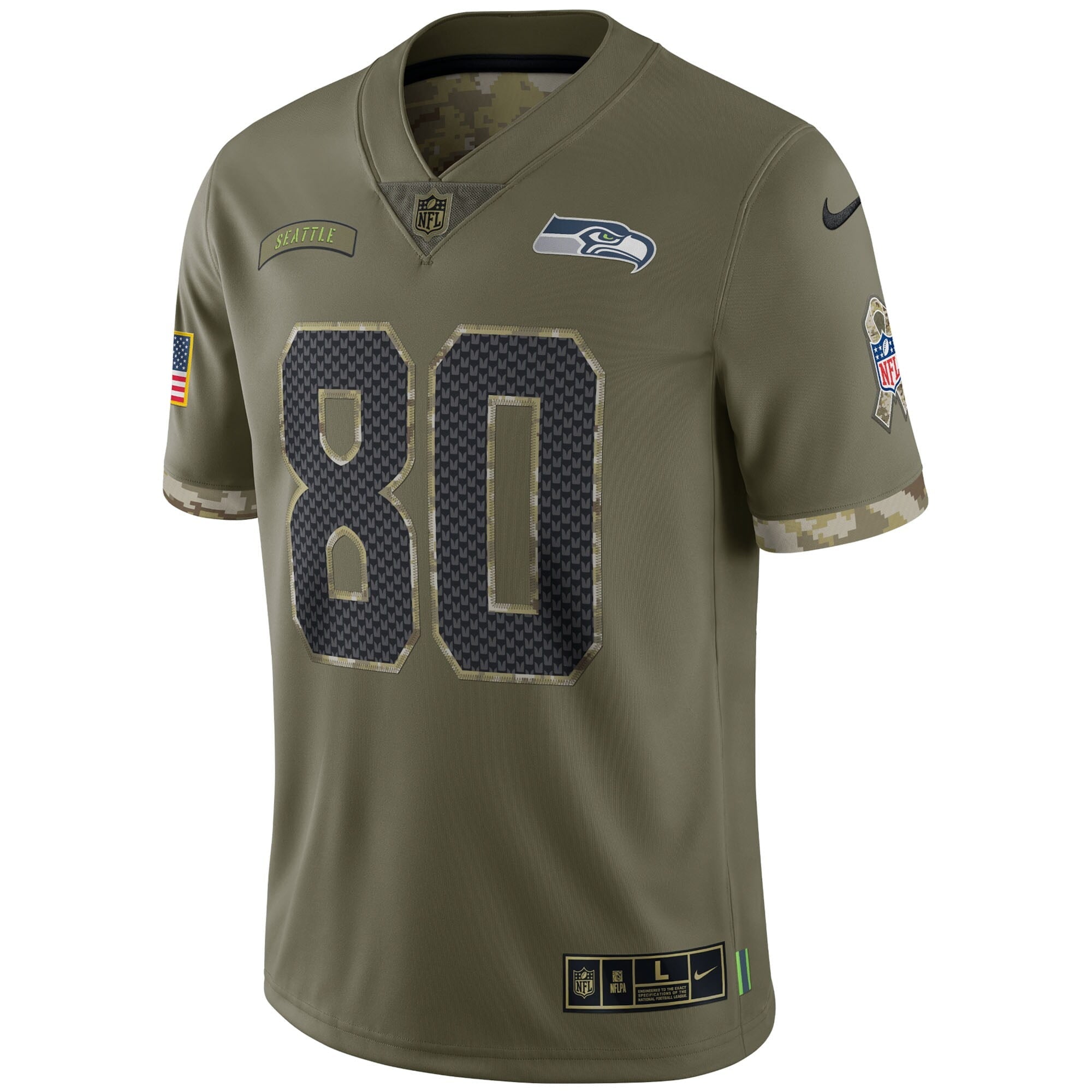 Men's Nike Steve Largent Olive Seattle Seahawks 2022 Salute To Service Retired Player Limited Jersey