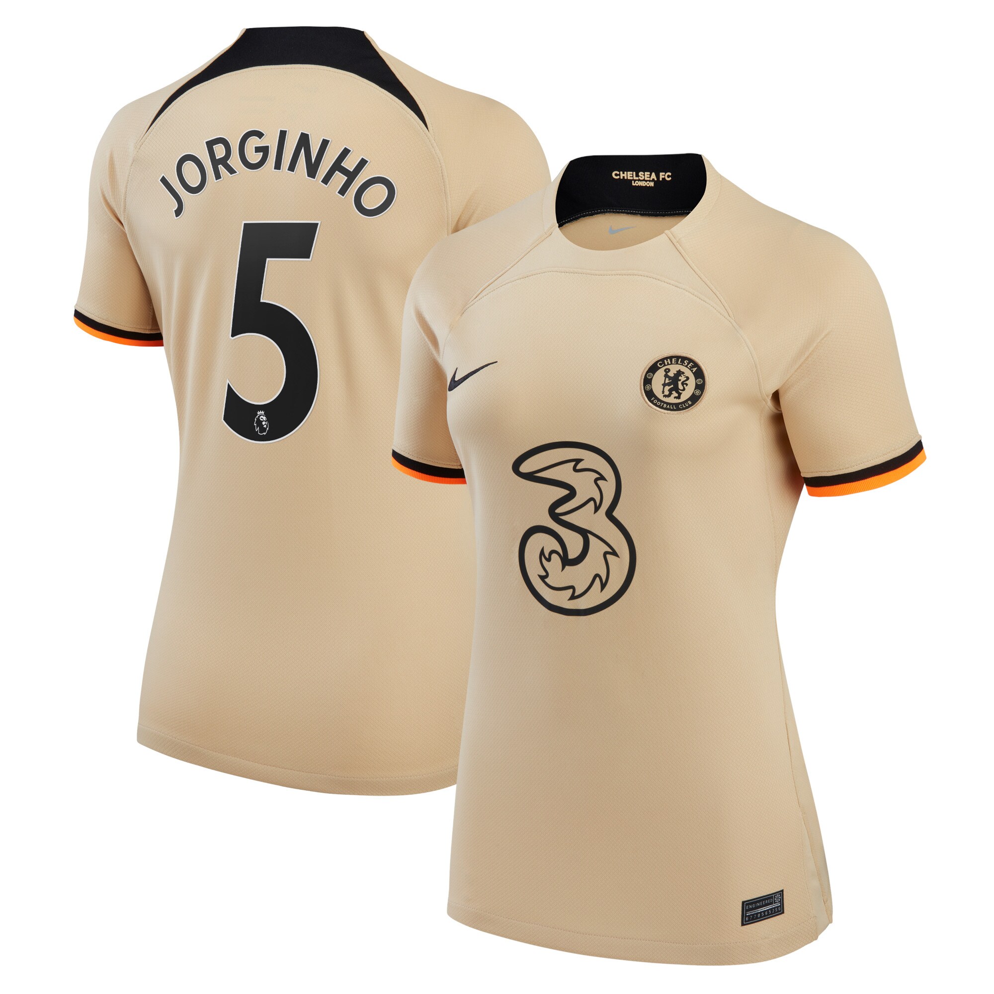 Jorginho Chelsea Nike Women's 2022/23 Third Replica Player Jersey - Gold