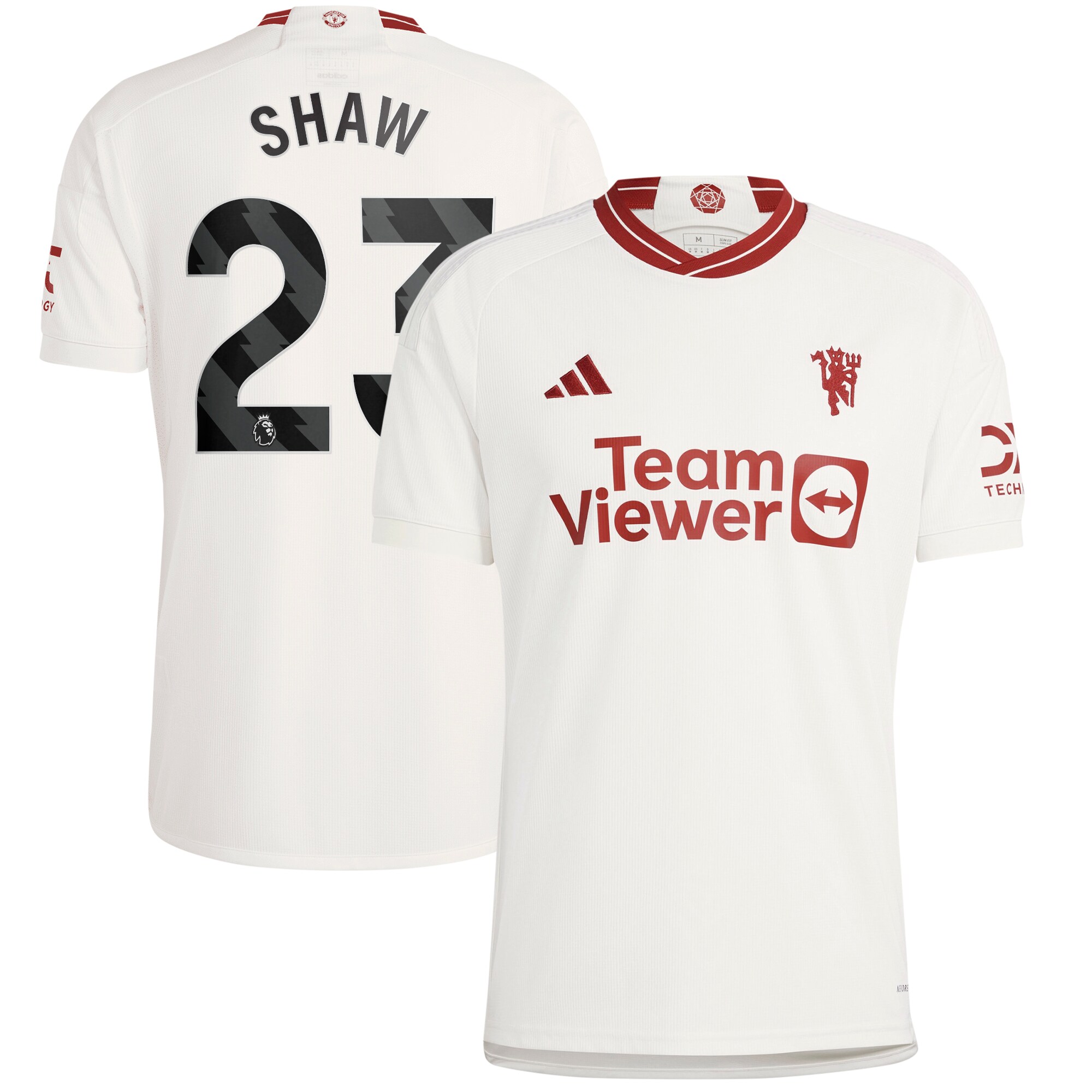 Luke Shaw Manchester United adidas 2023/24 Third Replica Player Jersey - White