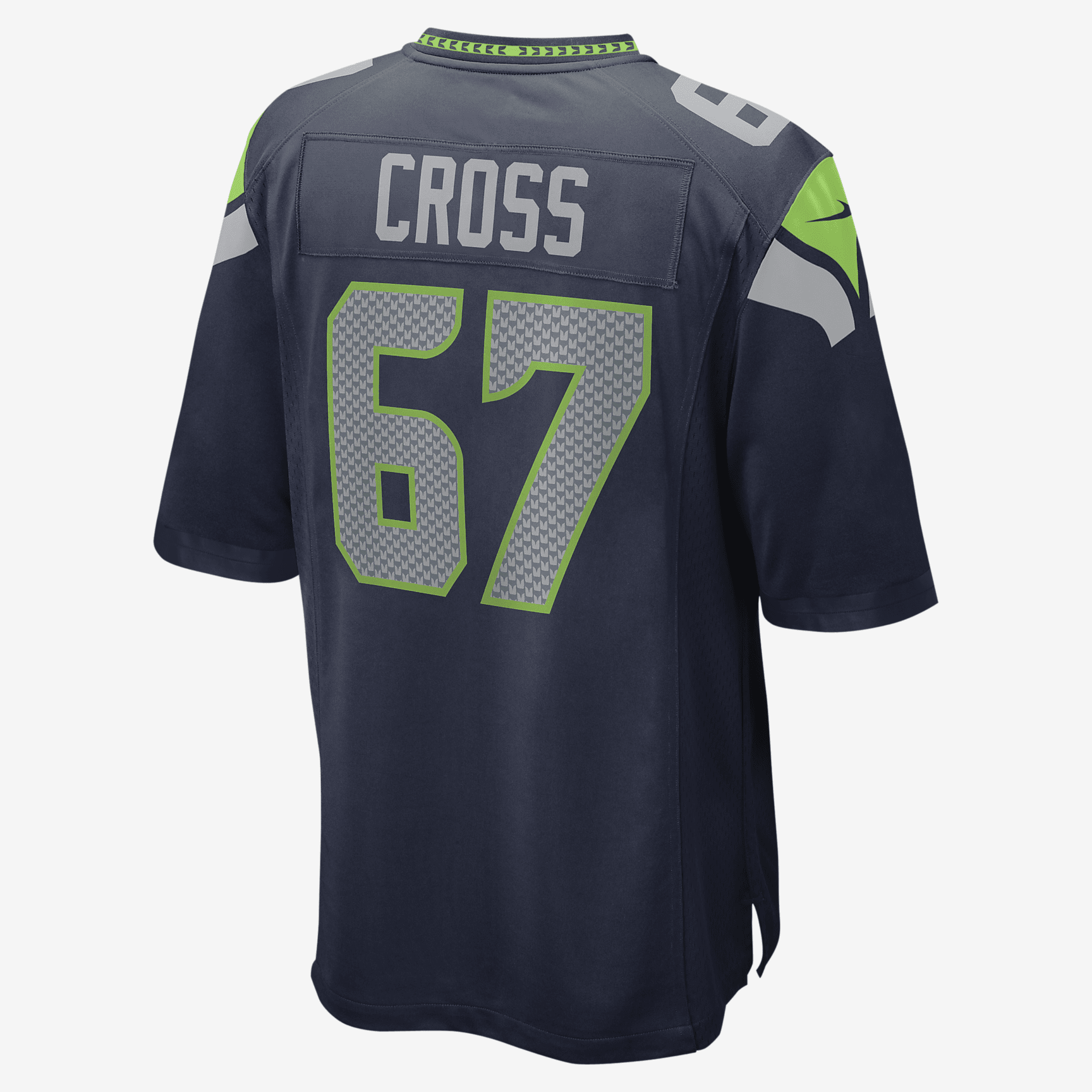 NFL Seattle Seahawks (Charles Cross) Men's Game Football Jersey - Navy