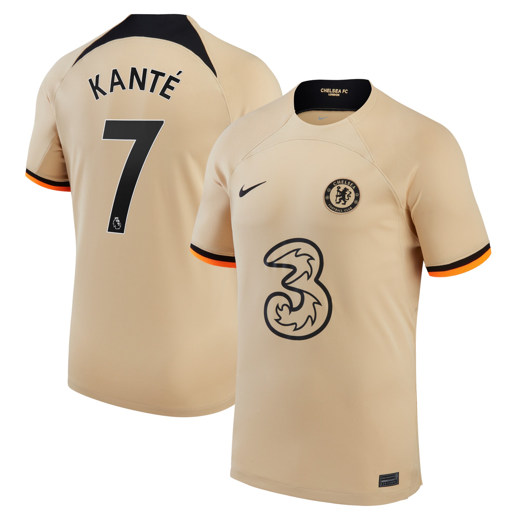 N'Golo Kanté Chelsea Nike Youth 2022/23 Third Replica Player Jersey - Gold