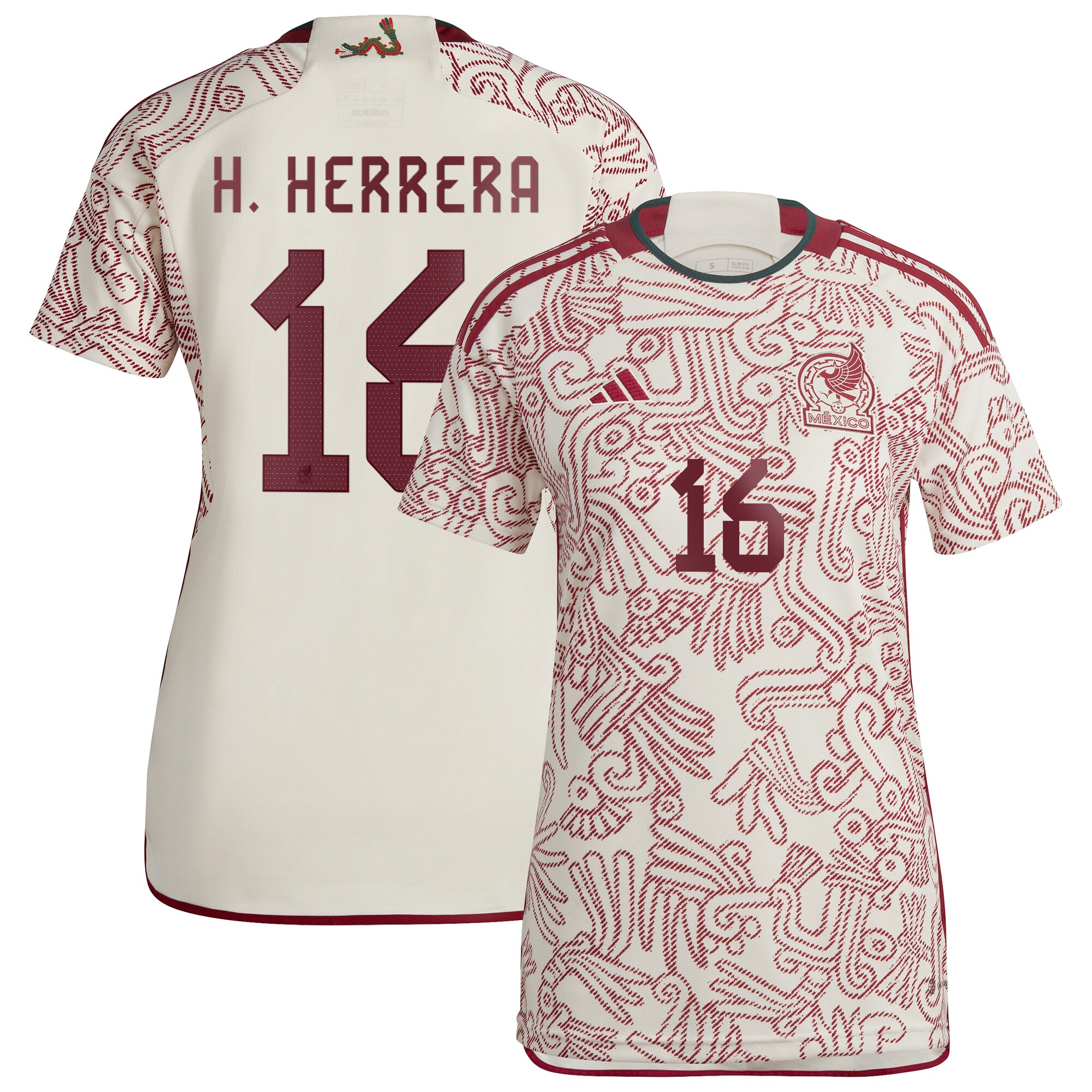 Héctor Herrera Mexico National Team adidas Women's 2022/23 Away Replica Player Jersey - White