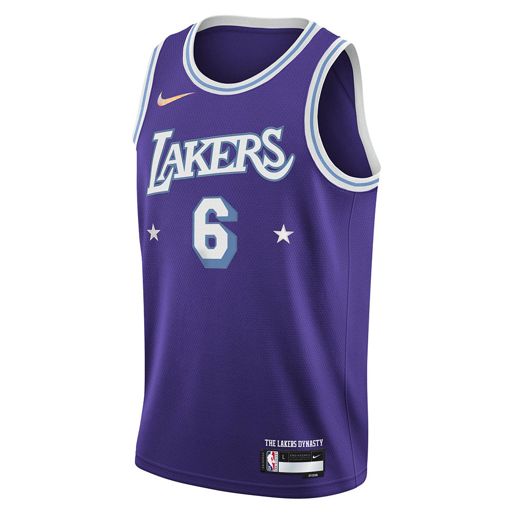 Men's Los Angeles Lakers LeBron James City Edition Jersey - Purple