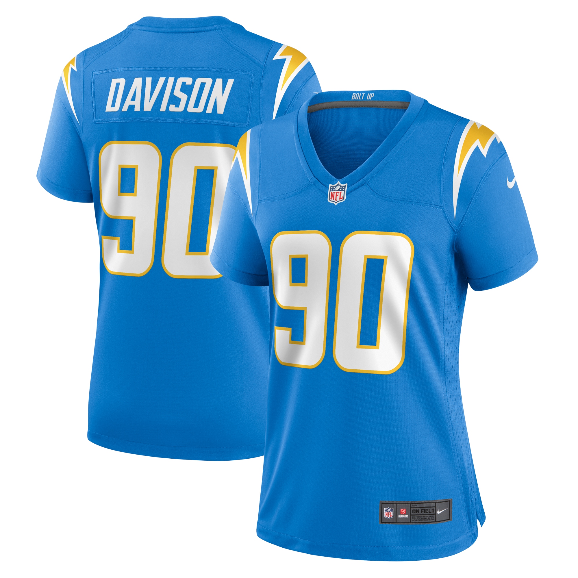 Tyeler Davison Los Angeles Chargers Nike Women's Home Game Player Jersey - Powder Blue