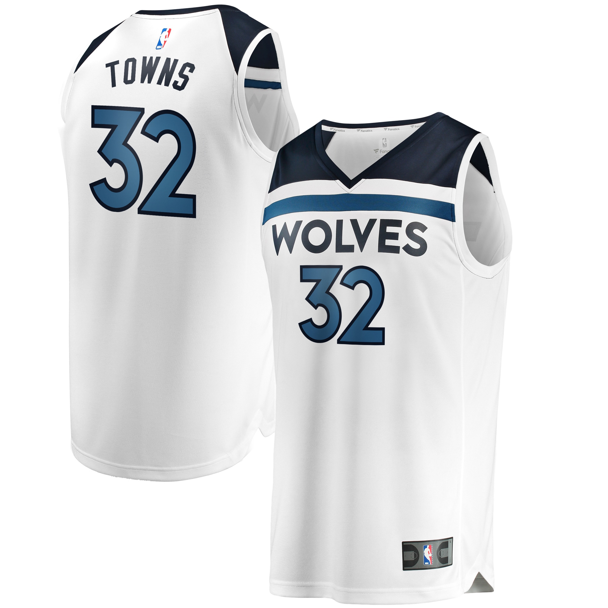 Karl-Anthony Towns Minnesota Timberwolves Fanatics Branded Fast Break Replica Jersey White - Association Edition