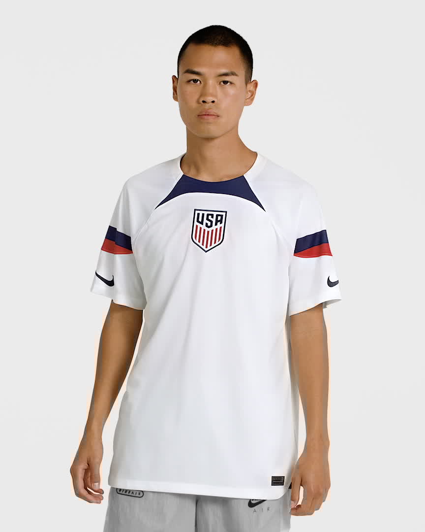 USMNT 2022/23 Stadium Home Men's Nike Dri-FIT Soccer Jersey - White/Loyal Blue