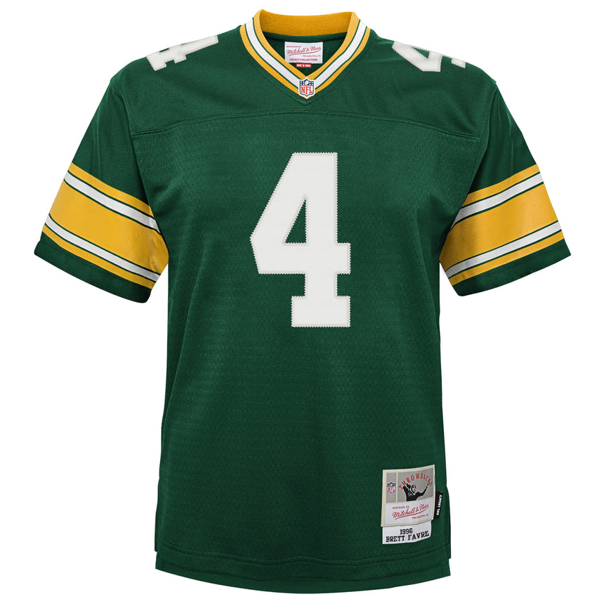 Youth Green Bay Packers Brett Favre 1996 Mitchell & Ness Green Retired Player Vintage Replica Jersey