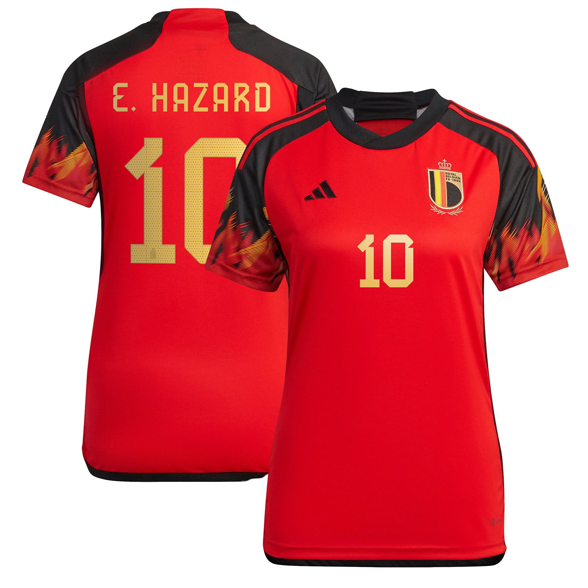 Eden Hazard Belgium National Team adidas Women's 2022/23 Home Replica Jersey - Red