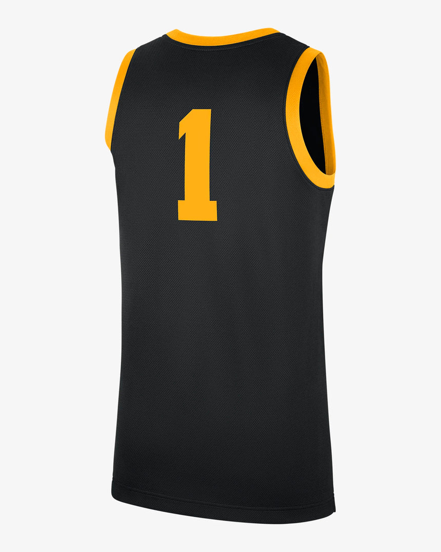 Men's NCAA Iowa Hawkeyes Black #1 Replica Basketball Jersey