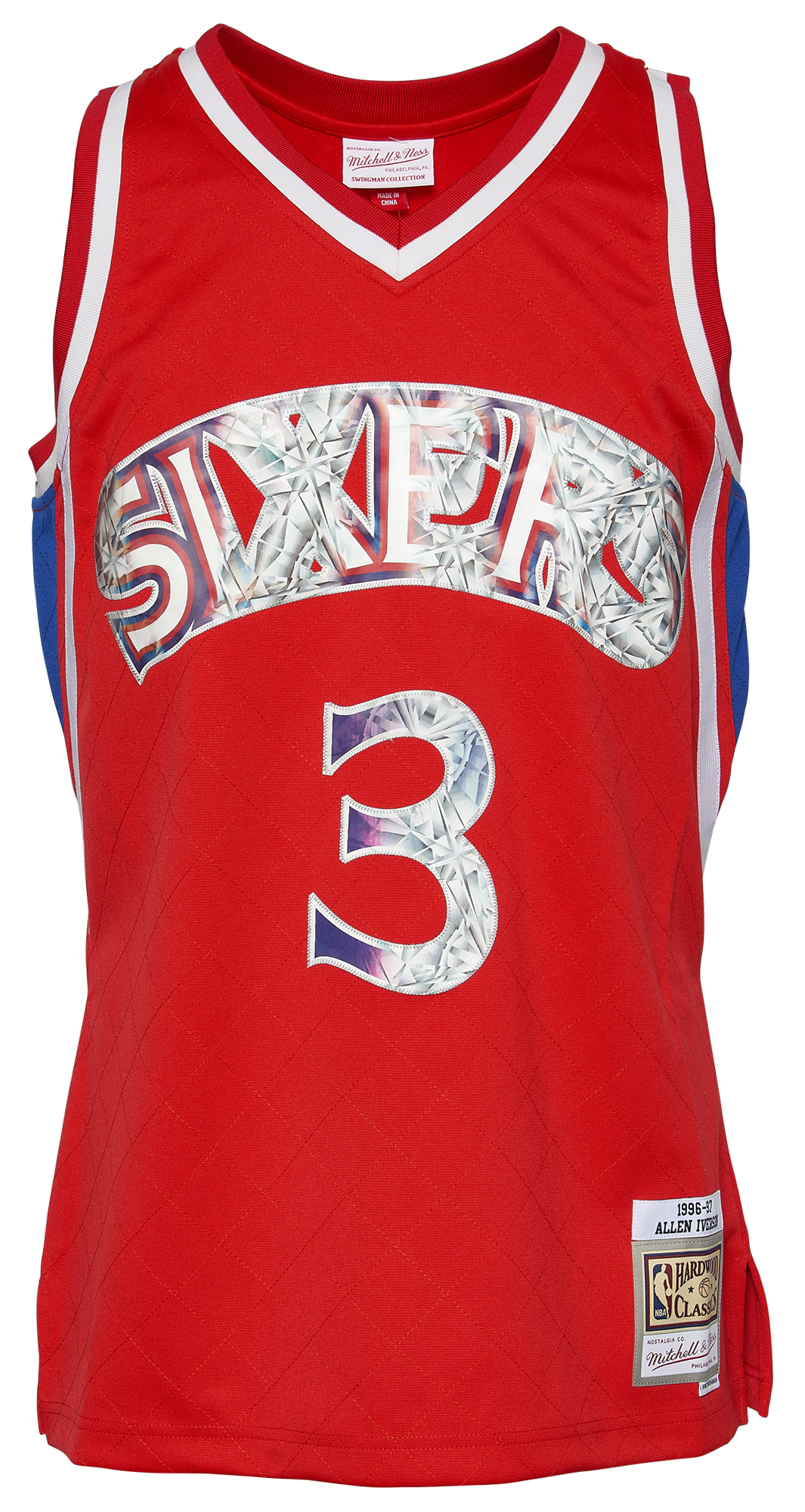 Men's  Mitchell & Ness 76ers 75th Anniversary Jersey - Red