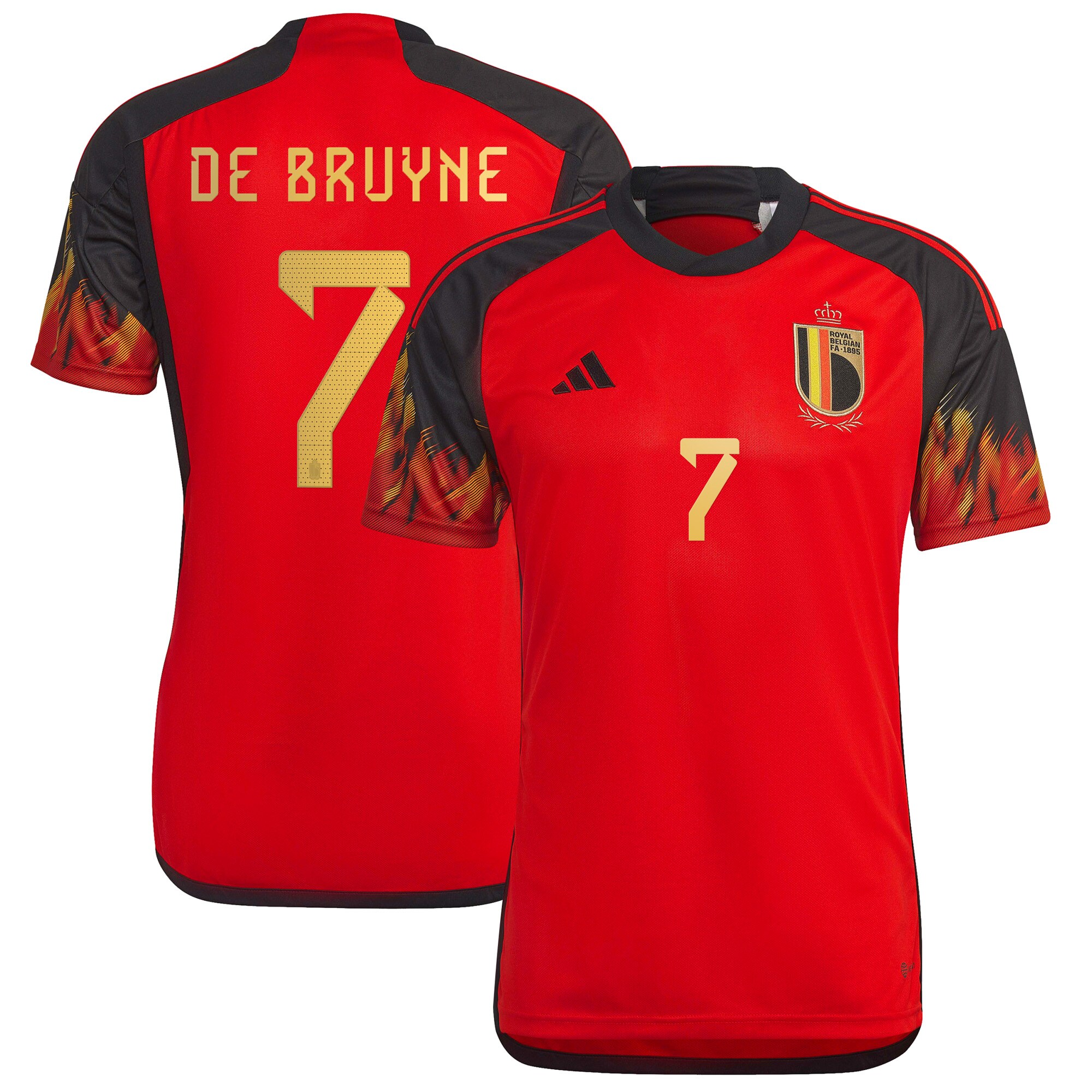 Kevin De Bruyne Belgium National Team adidas 2022/23 Home Replica Jersey - Red