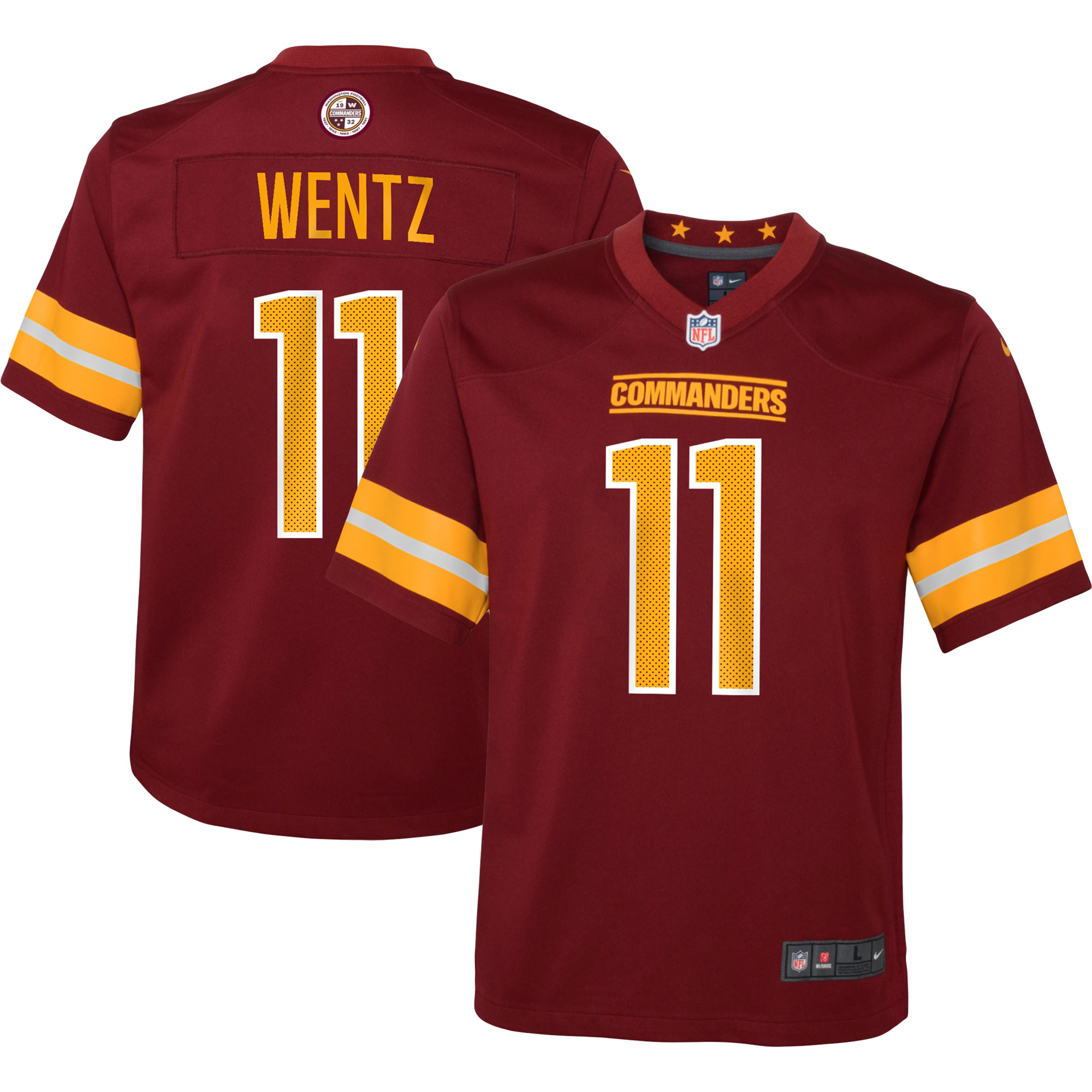 Carson Wentz Washington Commanders Nike Youth Game Jersey - Burgundy