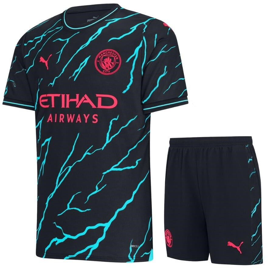 23/24 Youth Manchester City Third Jersey Kids Kit