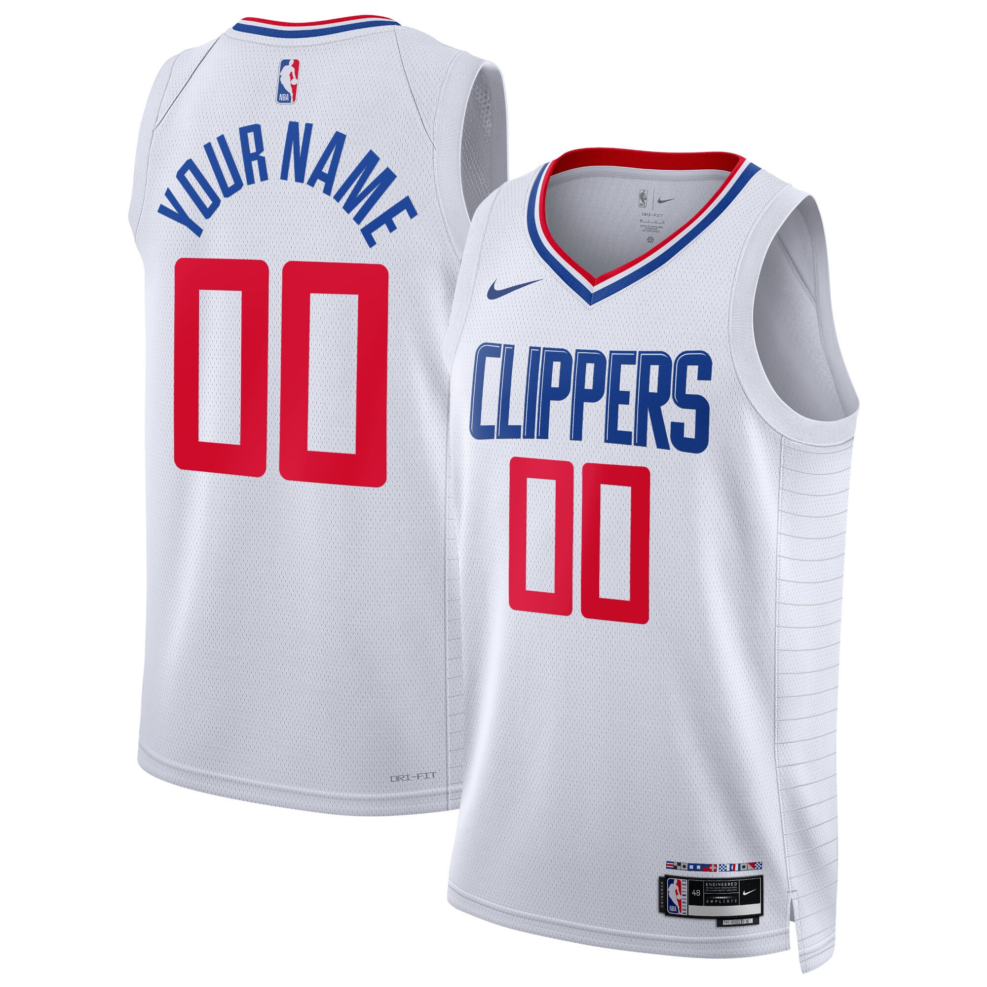 LA Clippers Nike Unisex Swingman Custom Jersey White - Icon Edition
