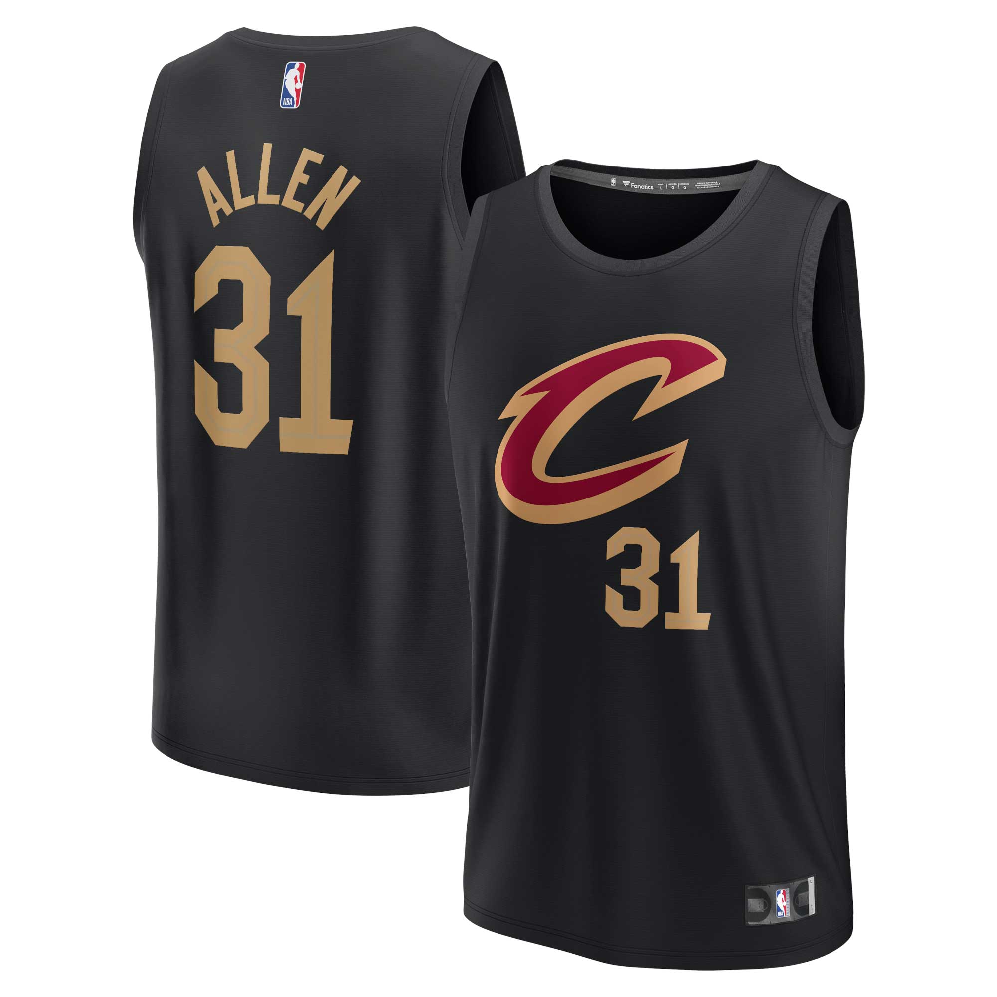 Jarrett Allen Cleveland Cavaliers Fanatics Branded Youth 2021/22 Fast Break Player Jersey - Statement Edition