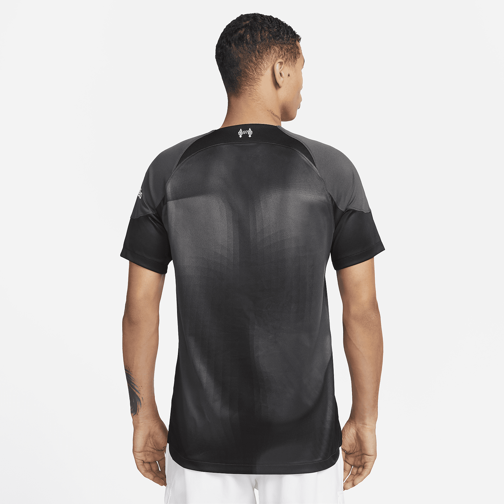 Liverpool FC 2022/23 Stadium Goalkeeper Men's Nike Dri-FIT Short-Sleeve Soccer Jersey - Anthracite/Black/White