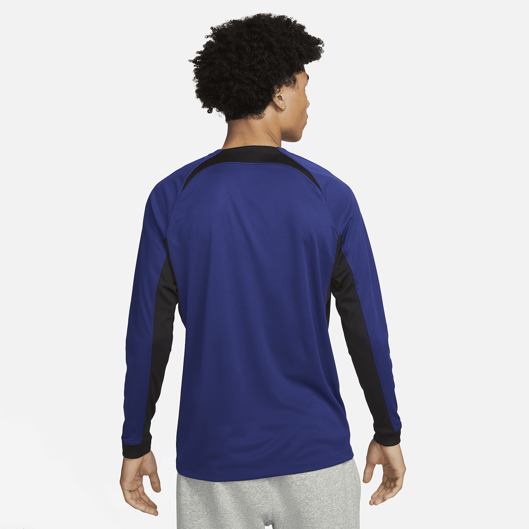 Netherlands 2022/23 Stadium Away Men's Nike Dri-FIT Long-Sleeve Soccer Jersey - Deep Royal Blue/Black/Habanero Red