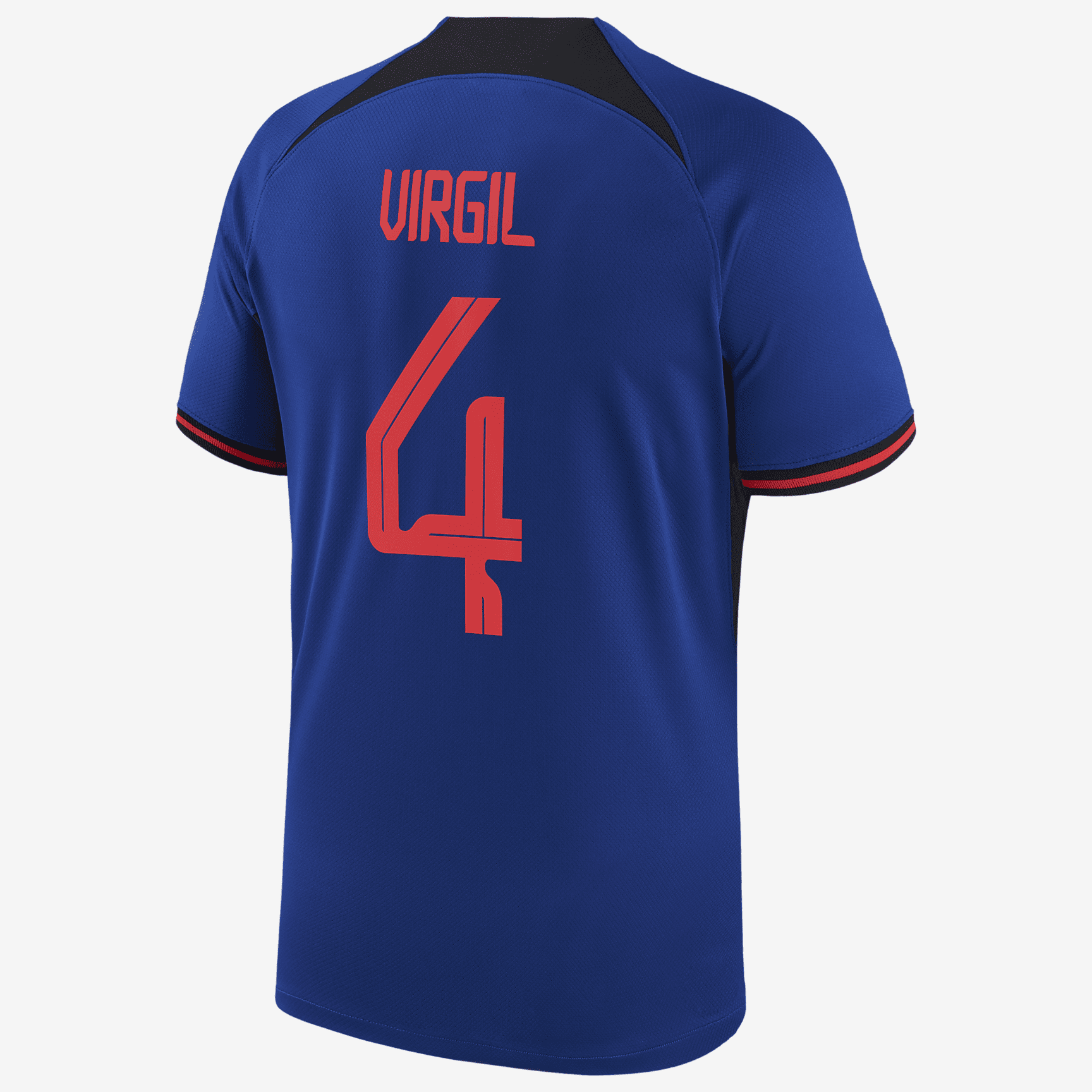 Netherlands National Team 2022/23 Stadium Away (Virgil van Dijk) Men's Nike Dri-FIT Soccer Jersey - Blue
