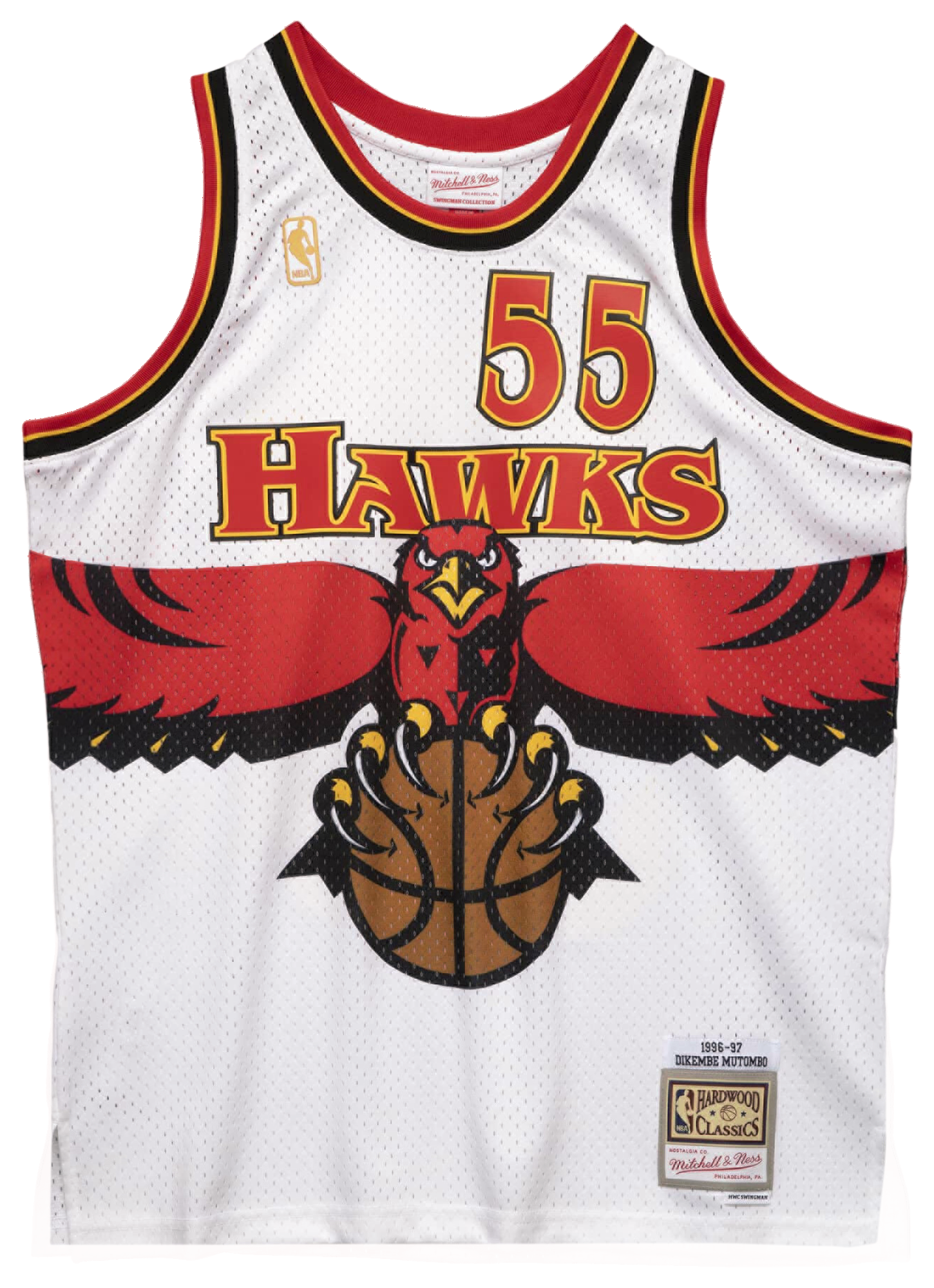 Men's Mutombo Dikembe Mitchell & Ness Hawks Swingman Jersey - White