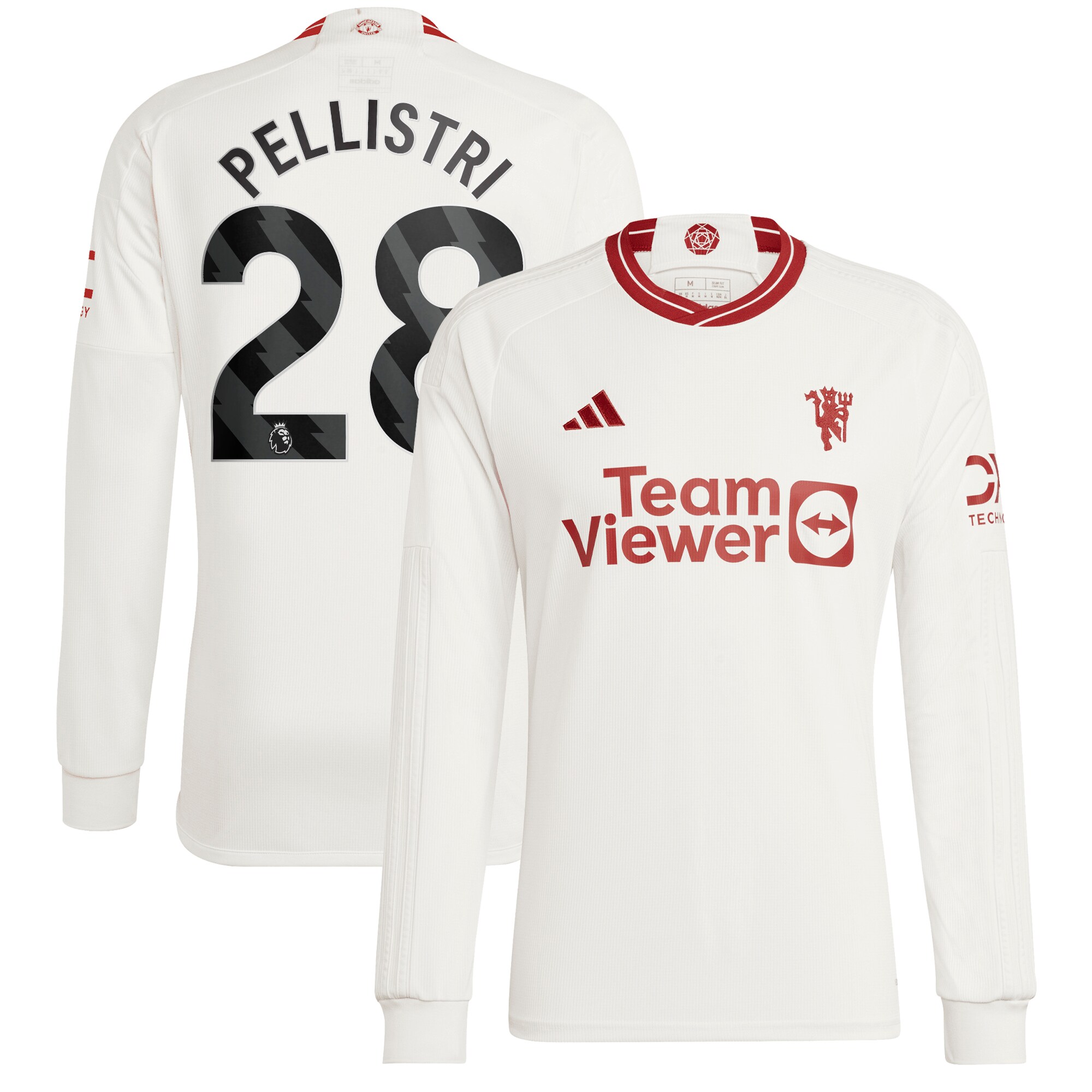 Facundo Pellistri Manchester United adidas 2023/24 Third Replica Long Sleeve Player Jersey - White