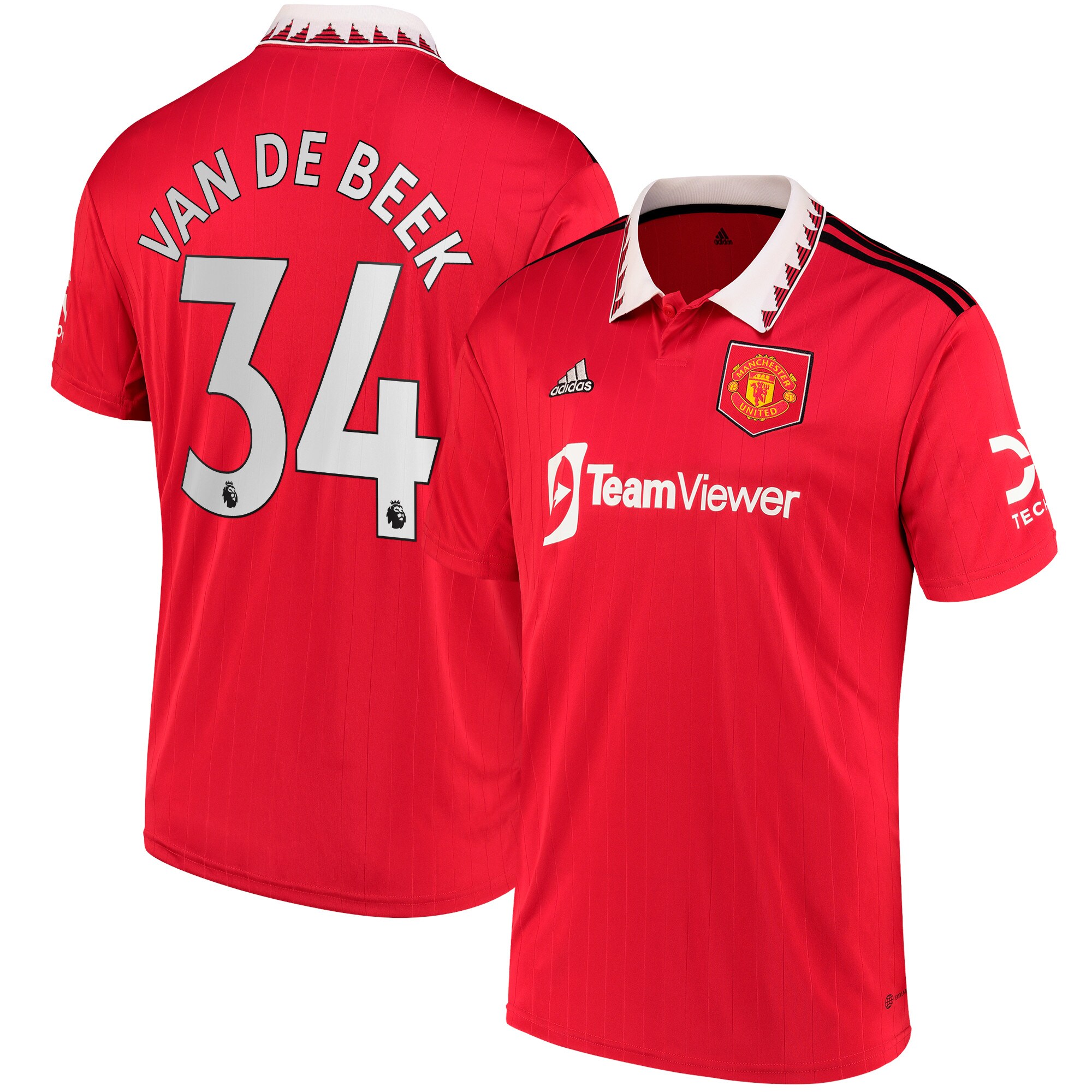 Donny Van De Beek Manchester United adidas 2022/23 Home Replica Player Jersey - Red