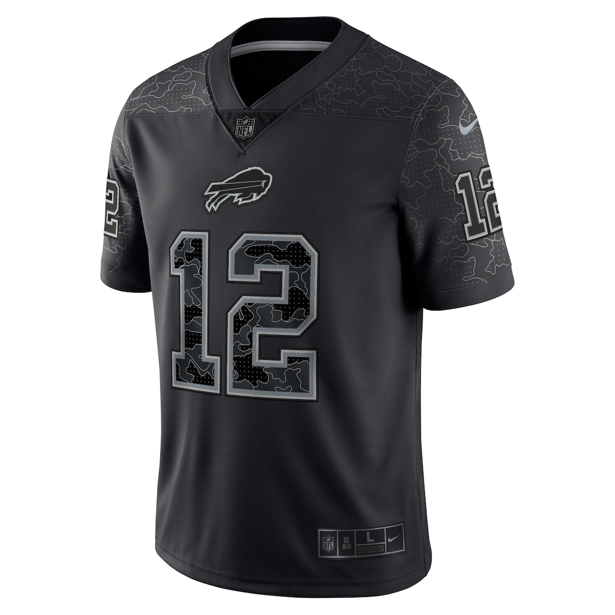 Men's Jim Kelly Nike Bills Retired RFLCTV Limited Jersey - Black