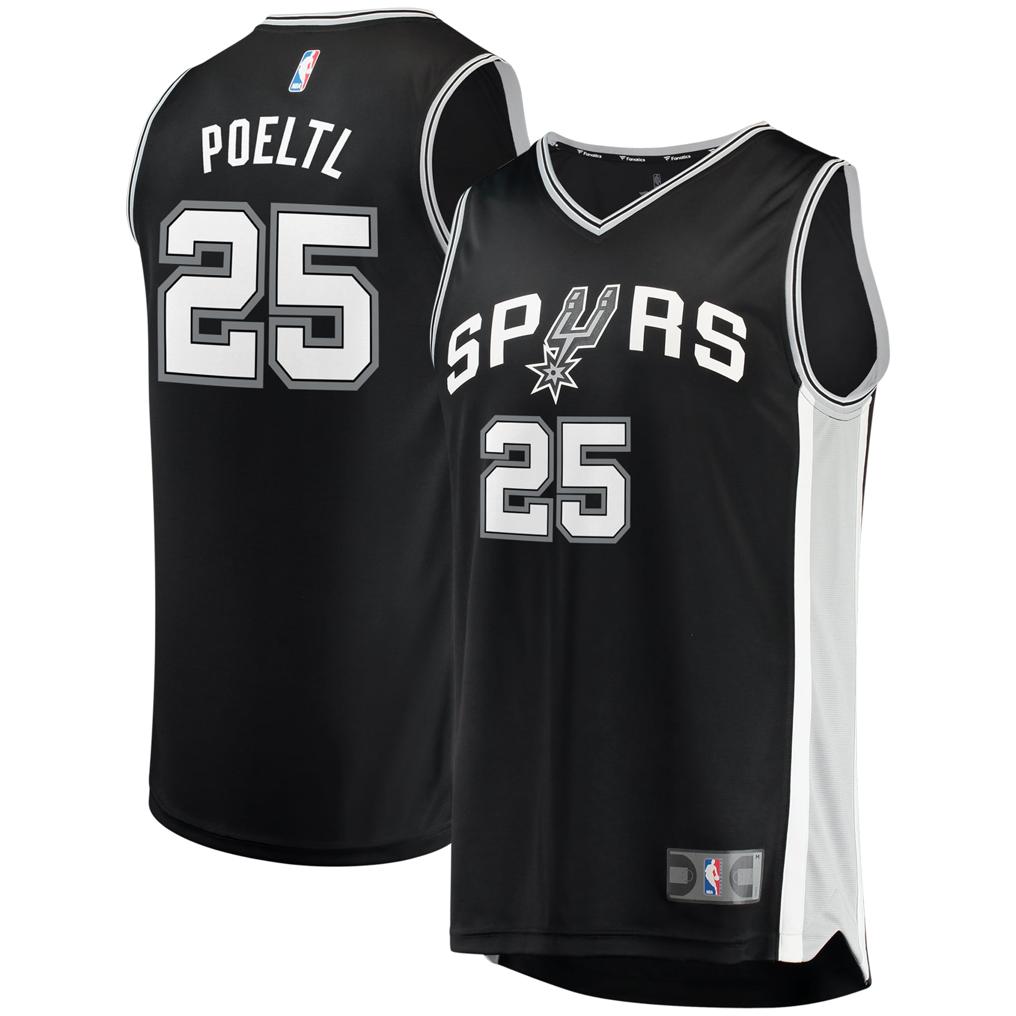 Jakob Poeltl San Antonio Spurs Fanatics Branded Fast Break Replica Jersey - Icon Edition - Black