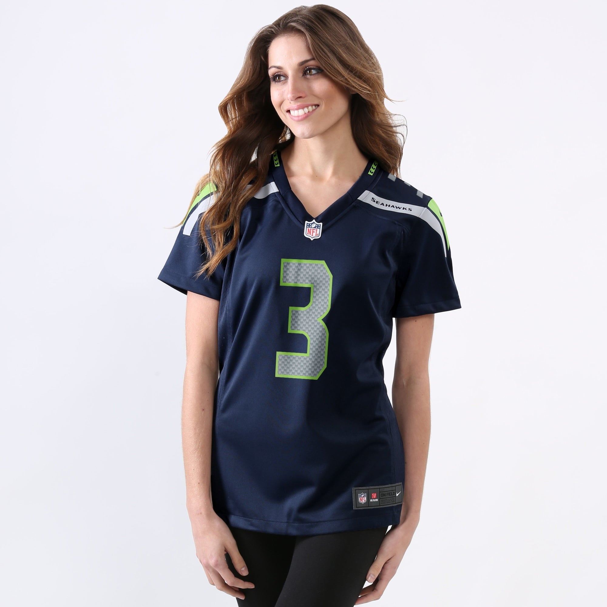 Women's Seattle Seahawks  Russell Wilson  Nike College Navy Game Player Jersey