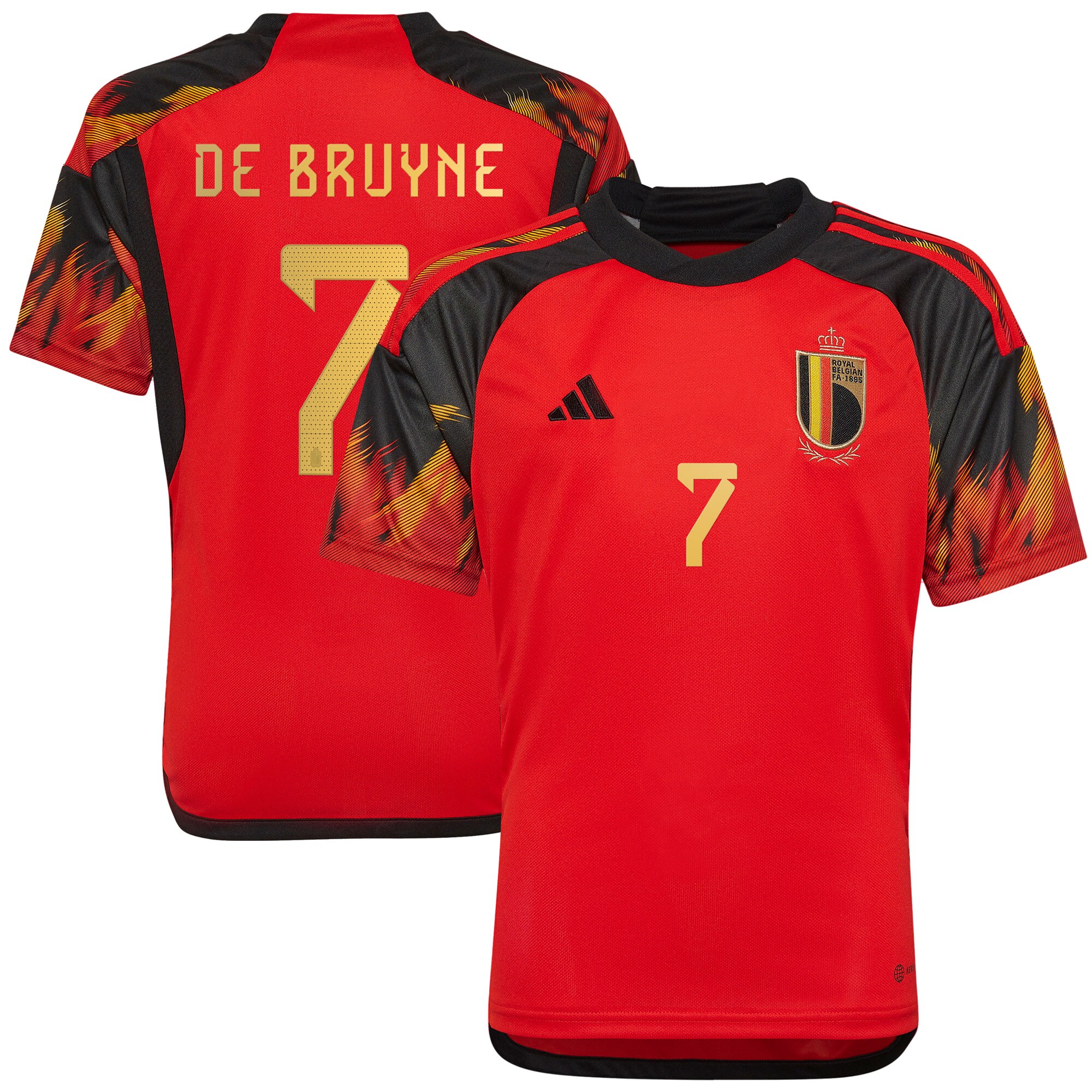 Kevin De Bruyne Belgium National Team adidas Youth 2022/23 Home Replica Jersey - Red
