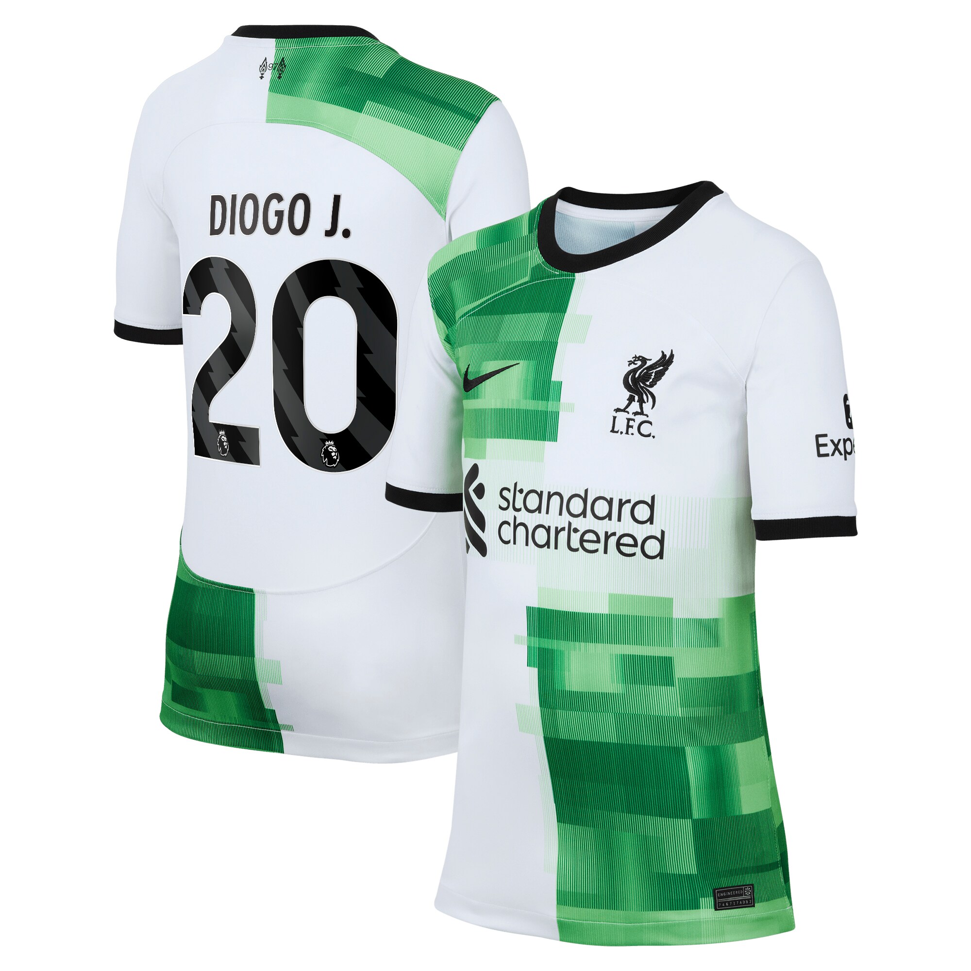 Diogo Jota Liverpool Nike Youth 2023/24 Away Replica Player Jersey - White