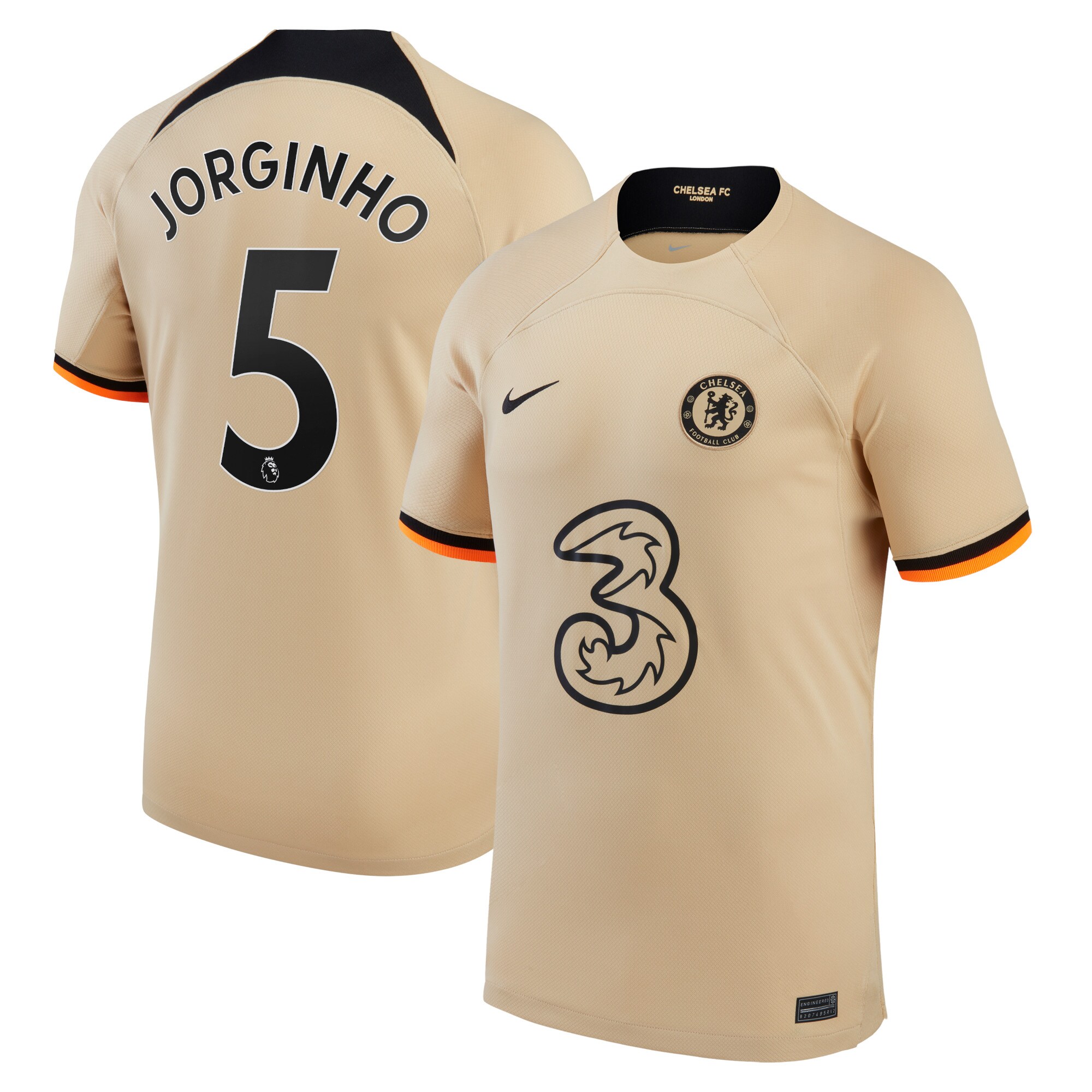 Jorginho Chelsea Nike Youth 2022/23 Third Replica Player Jersey - Gold