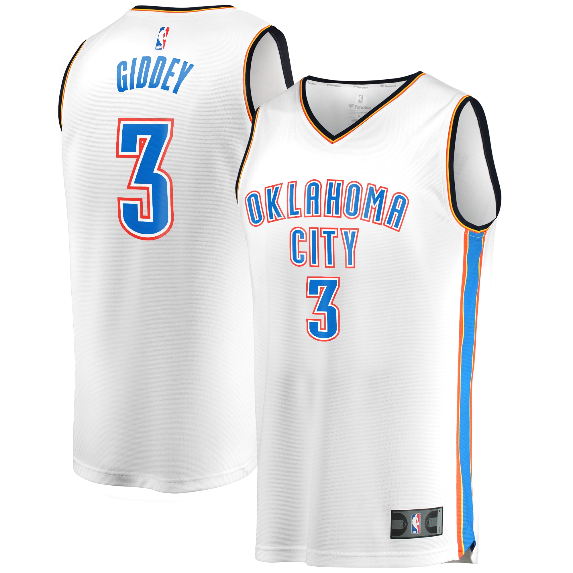 Josh Giddey Oklahoma City Thunder Fanatics Branded Fast Break Replica Jersey - Association Edition - White