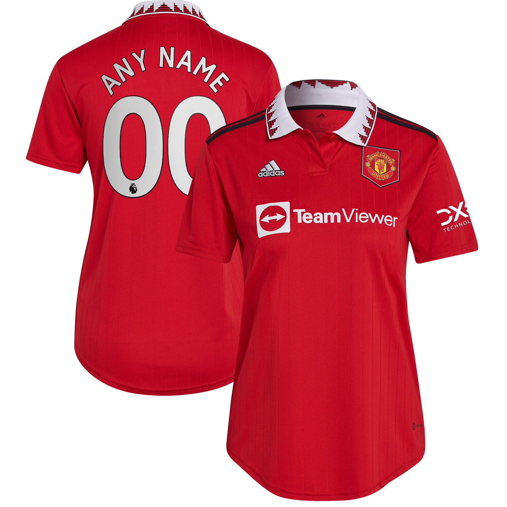 Manchester United adidas Women's 2022/23 Home Replica Custom Jersey - Red